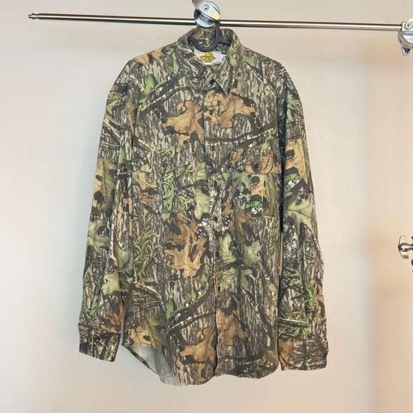 Vintage No Trace by Dan River Button Down Camo - Picture 1 of 10
